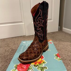 Brown and Navy Western Boots